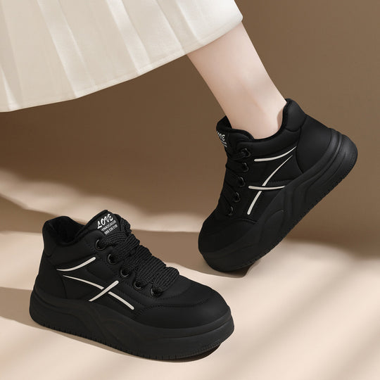 Damen trendige High-Top Sneakers mit extraleichter Sohle und kuscheligem Futter R&B