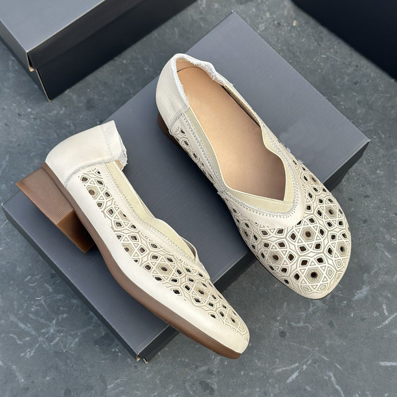 Damen Fashion-Ballerinas mit luftiger Lochmusterung