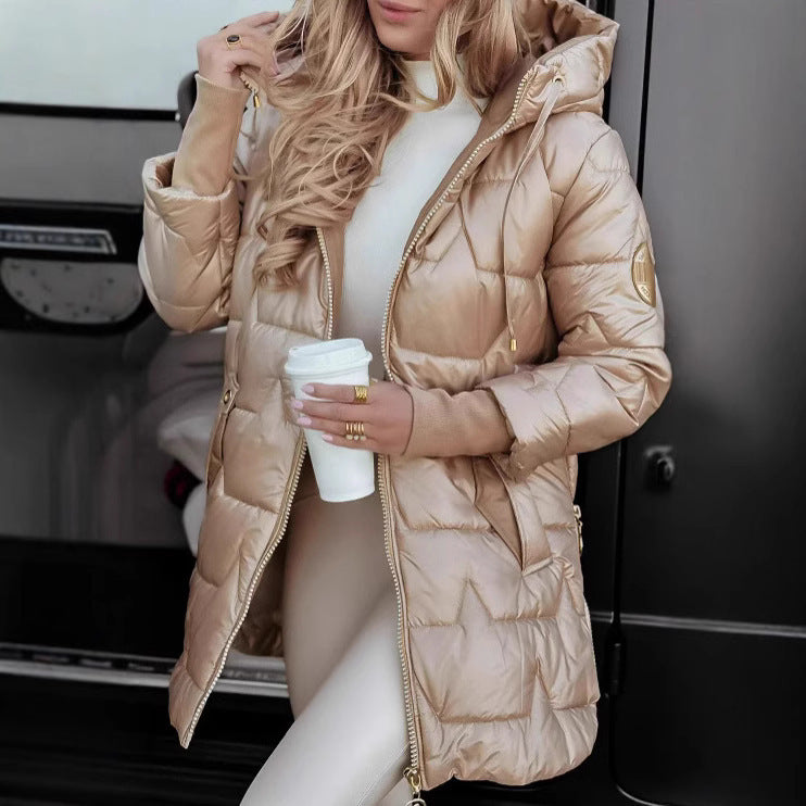 Damen Steppparka mit Kapuze und praktischen Taschen R&B