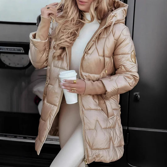 Damen Steppparka mit Kapuze und praktischen Taschen R&B
