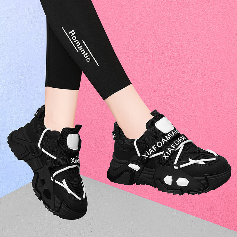 Damen Sportliche Chunky Sneakers mit atmungsaktivem Obermaterial und dämpfender Außensohle R&B