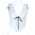 Damen elegantes Spitzen-Bustier-Oberteil mit Schleifendetail R&B
