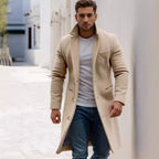 Herren eleganter Langmantel mit feinen Knopfdetails und schickem Schnitt R&B