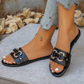 Damen offene Freizeit-Sandalen mit dekorativem Schmuckdetail und rutschfester Sohle R&B