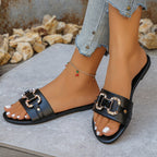 Damen offene Freizeit-Sandalen mit dekorativem Schmuckdetail und rutschfester Sohle R&B