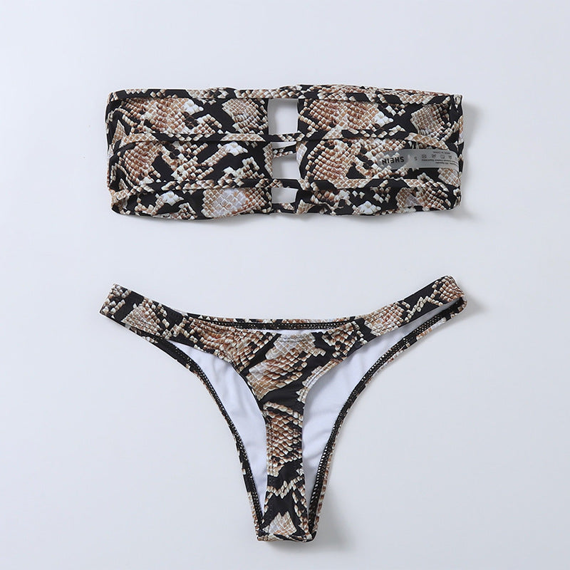 Damen Bandeau-Bikini-Set mit modischem Cut-Out