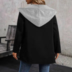 Damen lässige Kapuzenjacke mit seitlichen Taschen und modernem Schnitt R&B