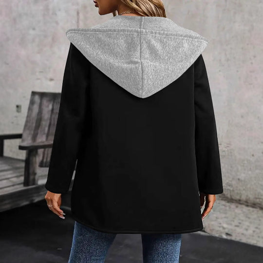 Damen lässige Kapuzenjacke mit seitlichen Taschen und modernem Schnitt R&B
