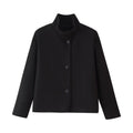 Damen Klassische Kurzjacke mit hohem Kragen und eleganten Knöpfen R&B