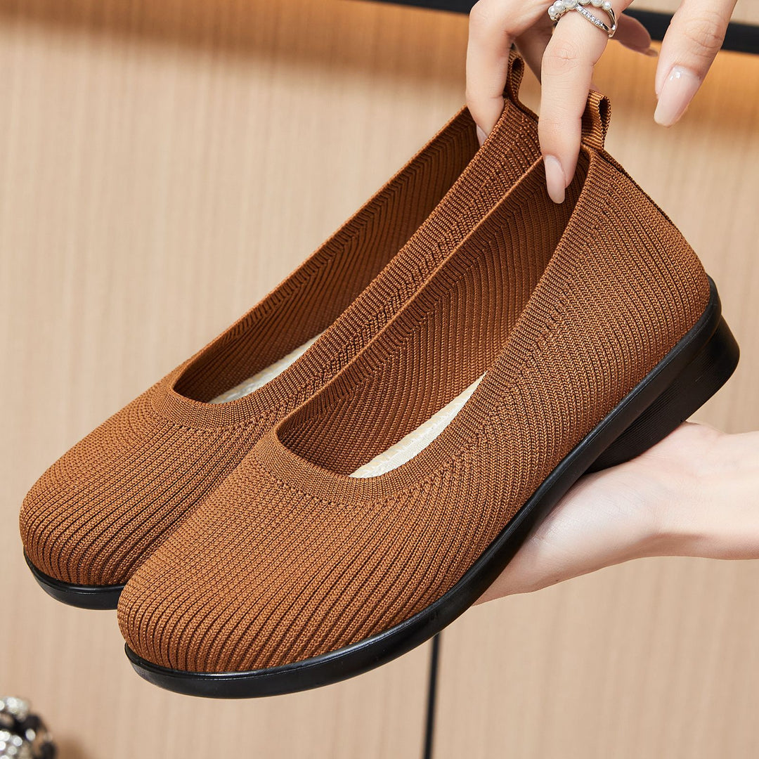 Damen Bequeme sowie atmungsaktive Strick-Ballerinas R&B