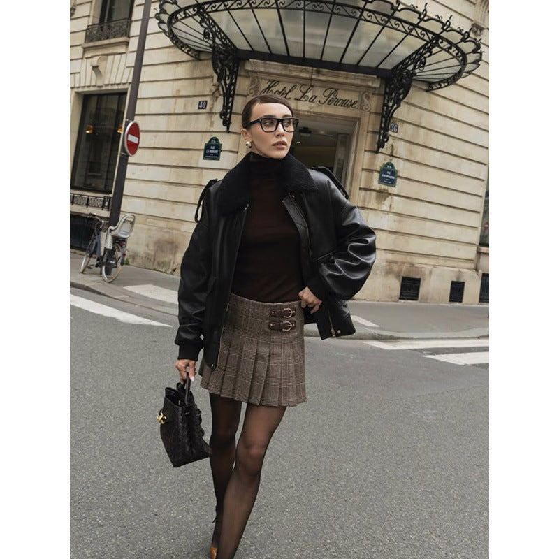 Damen jacke mit großem Kragen und lässigem Schnitt R&B