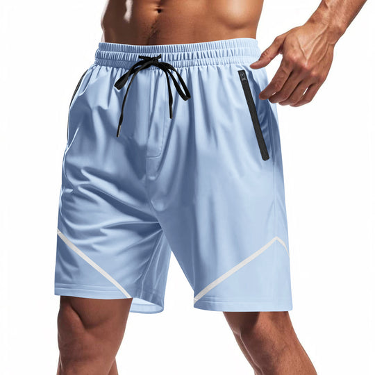 Herren Sportliche Trainingsshorts mit praktischen Reißverschlusstaschen und atmungsaktivem Material R&B