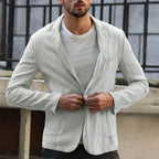 Herren eleganter Leinen-Blazer mit modernem Schnitt und Taschen