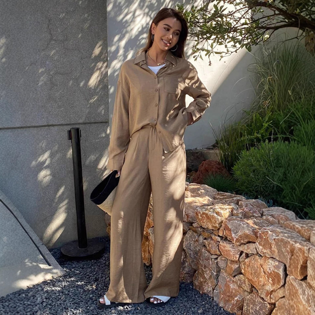 Damen Bequemes Lounge-Set aus leichtem Stoff mit eleganten Details R&B