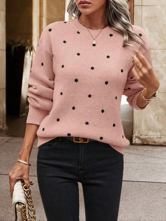 Damen Pullover mit strukturiertem Punktdesign R&B