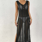 Damen eleganter Häkelsarong mit transparentem Design R&B