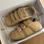 Damen bequeme Klettverschluss-Sneaker aus hochwertigem Wildleder
