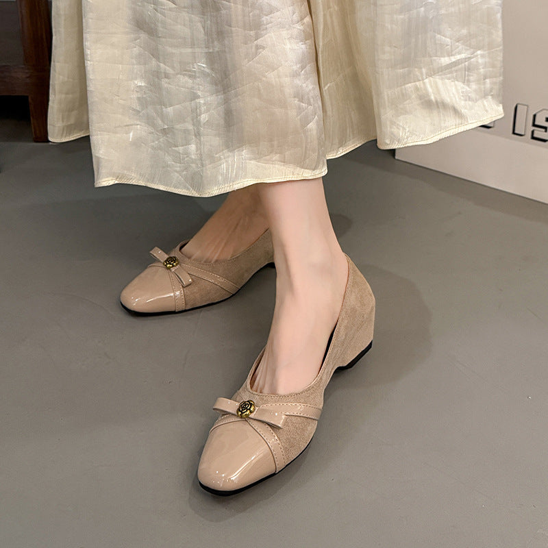 Damen elegante Slingback-Ballerinas mit floralem Dekor und komfortablem Absatz R&B