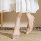 Damen Hochzeits-Pumps mit funkelnden Strass-Applikationen