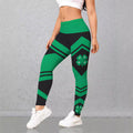 Damen Sport-Leggings mit farbenfrohem geometrischen Muster und hohem Bund