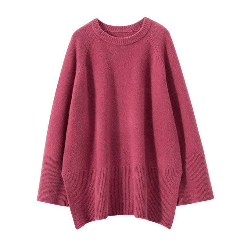 Damen Eleganter, lässiger Strickpullover mit weitem Schnitt und detailreichen Ärmeln R&B
