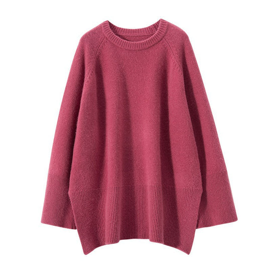 Damen Eleganter, lässiger Strickpullover mit weitem Schnitt und detailreichen Ärmeln R&B