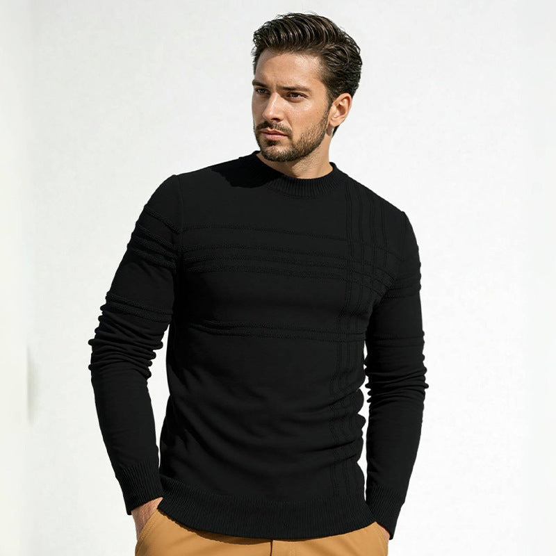 Herren modischer Strickpullover mit strukturiertem Design
