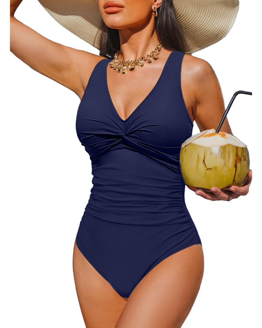 Damen Eleganter Einteiler Badeanzug mit modischem Twist R&B