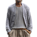 Herren Strickjacke mit Struktur und Knopfverschluss
