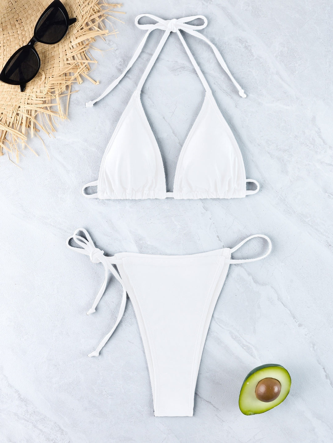 Damen Triangel-Bikini-Set mit verstellbarem Rückenverschluss R&B