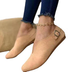 Damen elegante Slipper mit modischer Schnalle und hochwertigem Wildleder R&B