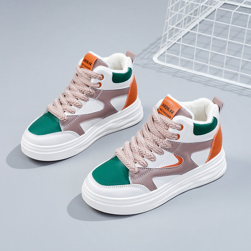 Damen modische High-Top Sneakers mit trendigen Farbakzenten R&B