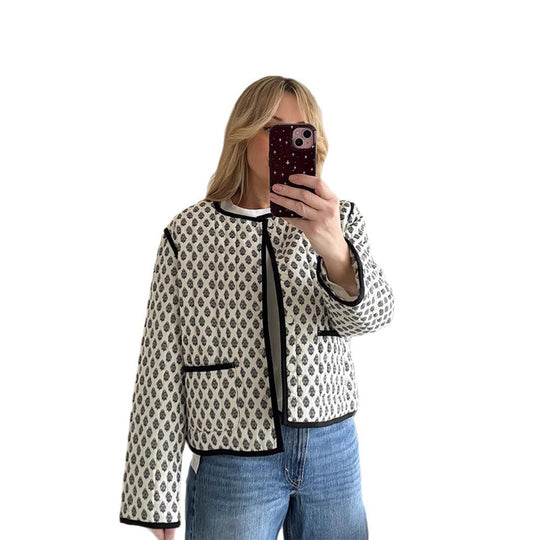 Damen Modische Steppjacke mit kontrastierenden Akzenten R&B