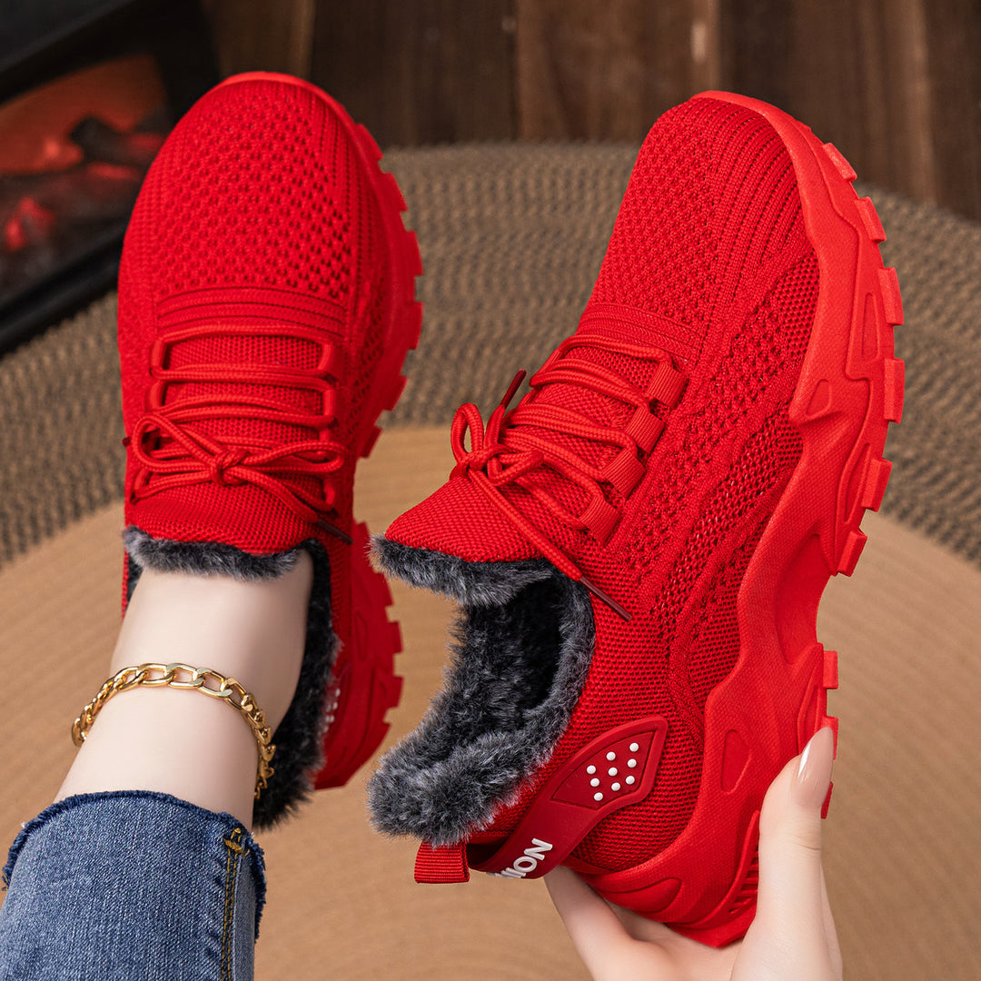 Damen Warmgefütterte Sneakers mit innovativer Strickoberfläche R&B