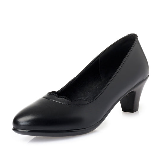 Damen Klassische Pumps mit elegantem Rüschendetail und bequemen Blockabsatz R&B
