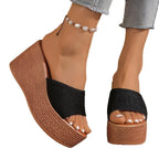 Damen Komfortable Plateau-Sandalen mit breitem Obermaterial und rutschfester Sohle