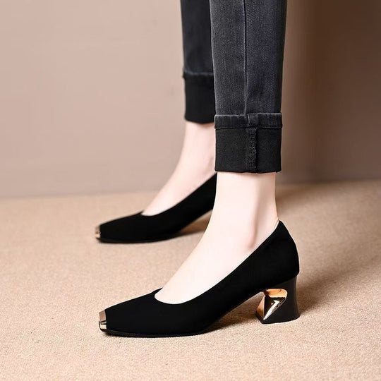 Damen elegante Pumps mit modischem Metall-Highlight und komfortablem Absatz R&B