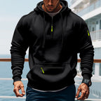 Herren sportlicher Kapuzenpullover mit praktischem Zwei-Wege-Reißverschluss und seitlichen Taschen R&B