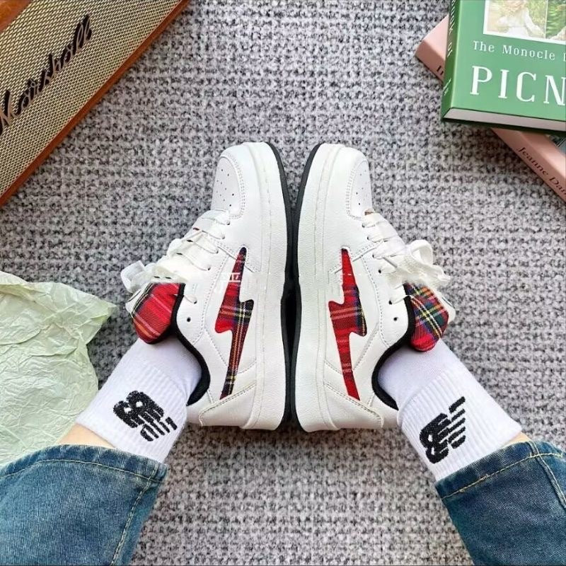 Damen Modische Sneakers mit kariertem Design und komfortabler Dämpfung