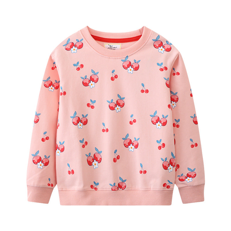 Mädchen Sweatshirt mit fröhlichem Kirsch-Design R&B