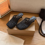 Damen Elegante und atmungsaktive Riemensandalen mit geflochtener Oberflächenstruktur R&B