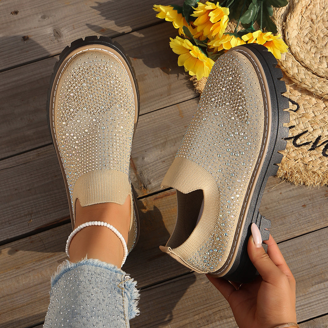 Damen Glitzernde Slip-On Sneakers mit verstärkter Sohle R&B