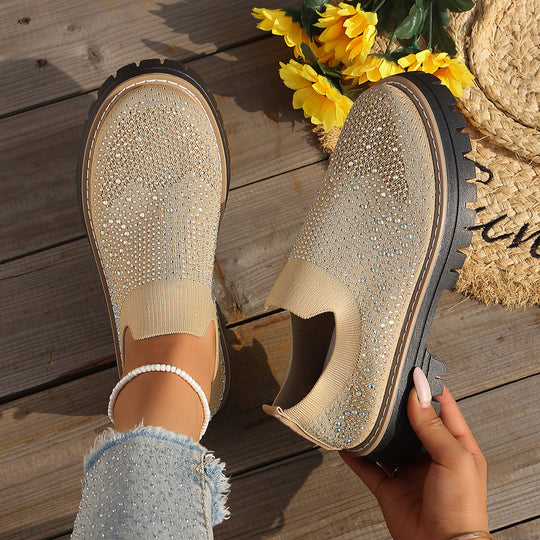 Damen Glitzernde Slip-On Sneakers mit verstärkter Sohle R&B