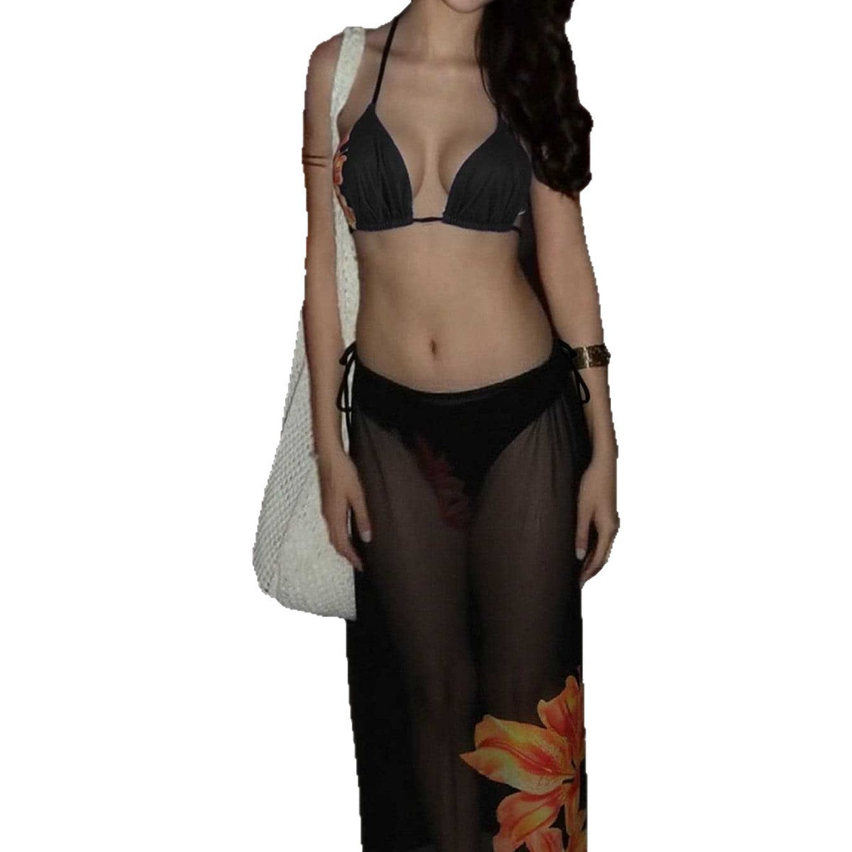 Damen Bikinis mit elegante durchsichtige Strandüberwürfe R&B