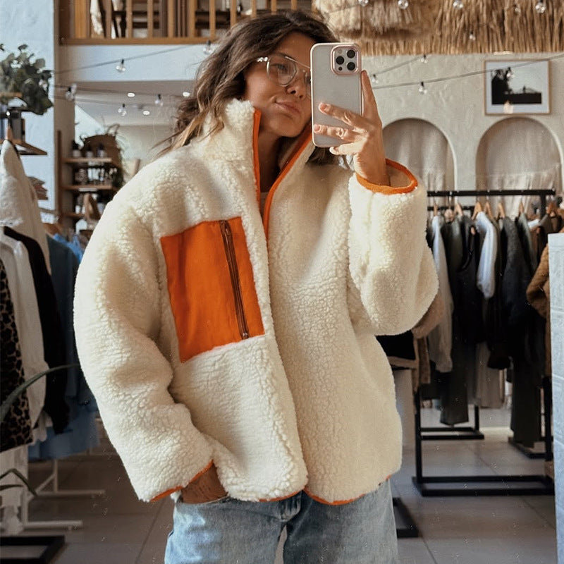 Damen Fleecejacke mit hohem Kragen und praktischem Reißverschluss R&B