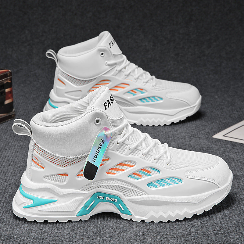 Damen Modische High-Top Sneakers mit atmungsaktiver Mesh-Oberfläche und rutschfester Sohle R&B