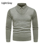 Herren Strickpullover mit V-Ausschnitt und modernem Rippenmuster