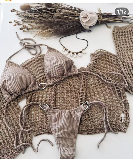 Damen luxuriöses Häkel-Bikini-Set R&B