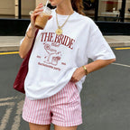 Damen oversized Bachelorette T-Shirt mit exklusivem Print R&B