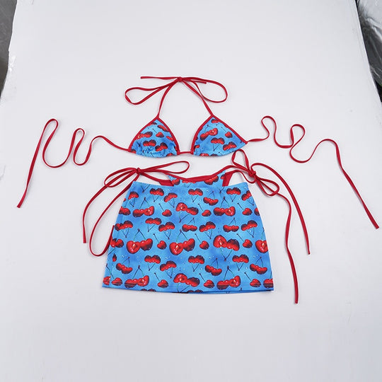 Damen Bikini-Set mit fruchtigem Design und verstellbaren Trägern R&B